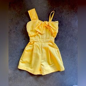 Bright Yellow Romper With Bow Detail